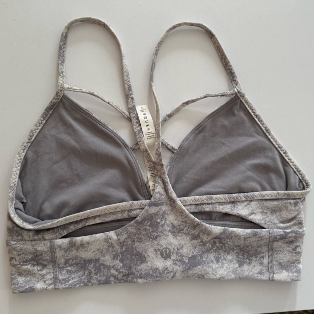 Gray Marble Women's Sports Bra - Picture 2 of 7
